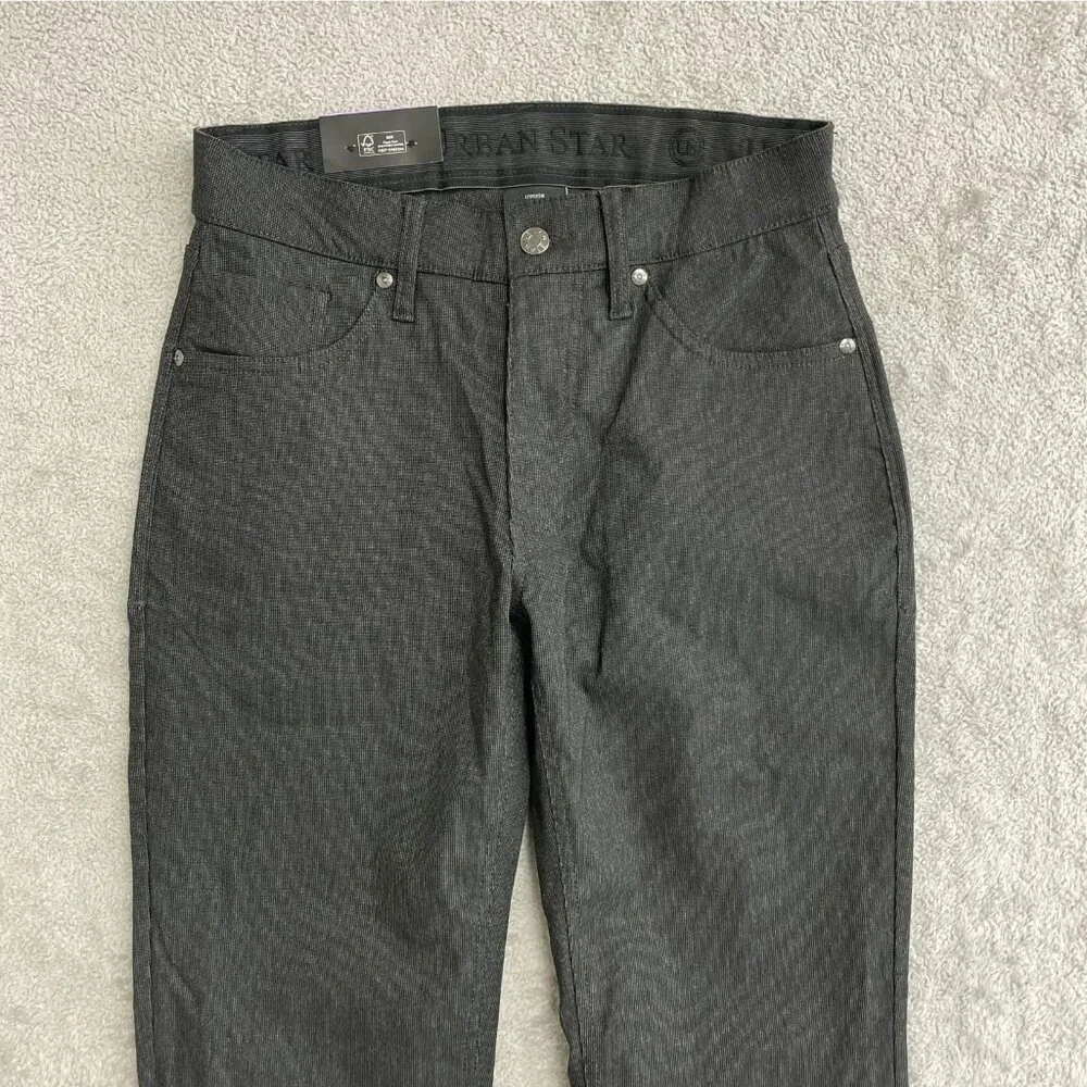 NEW Urban Star Men's 30x32 Stretch Relaxed Fit Straight Leg Pants Dark Gray